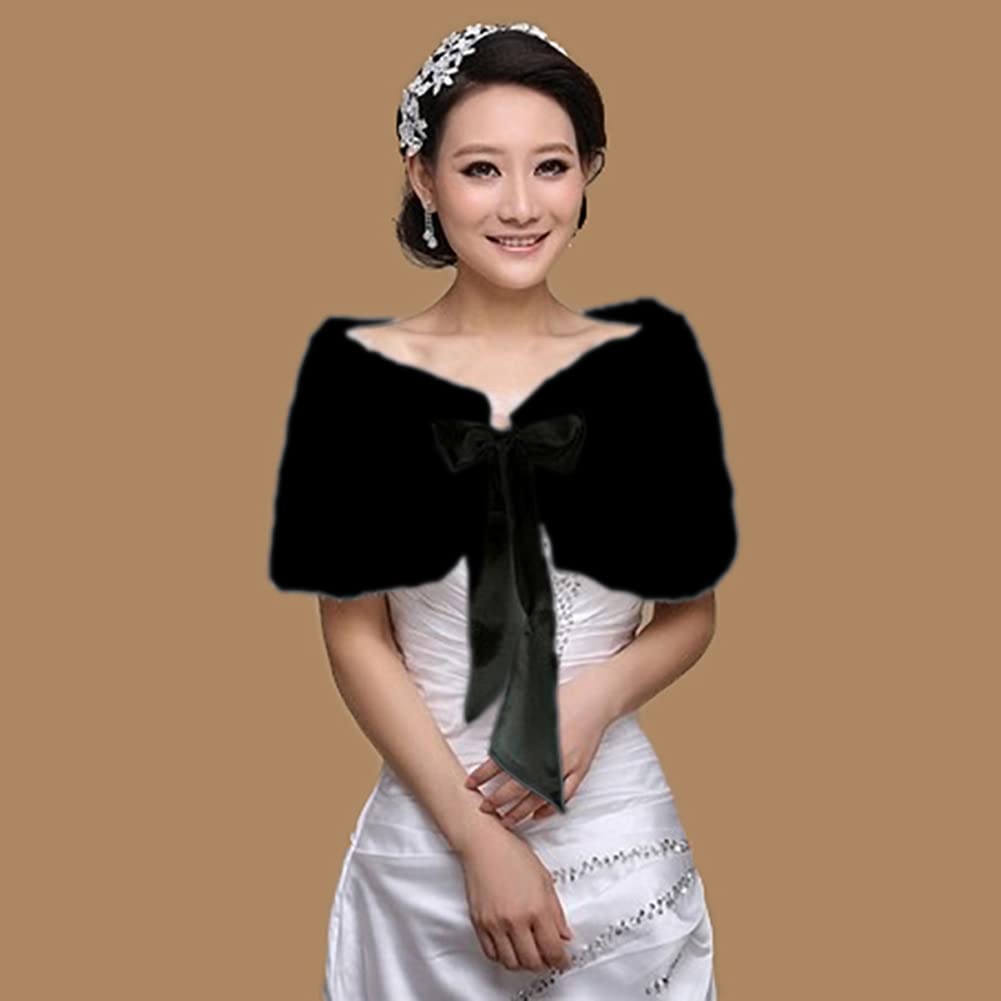 Stole Wedding Shawl - Women's Bridal Wedding Faux Fur Shawls