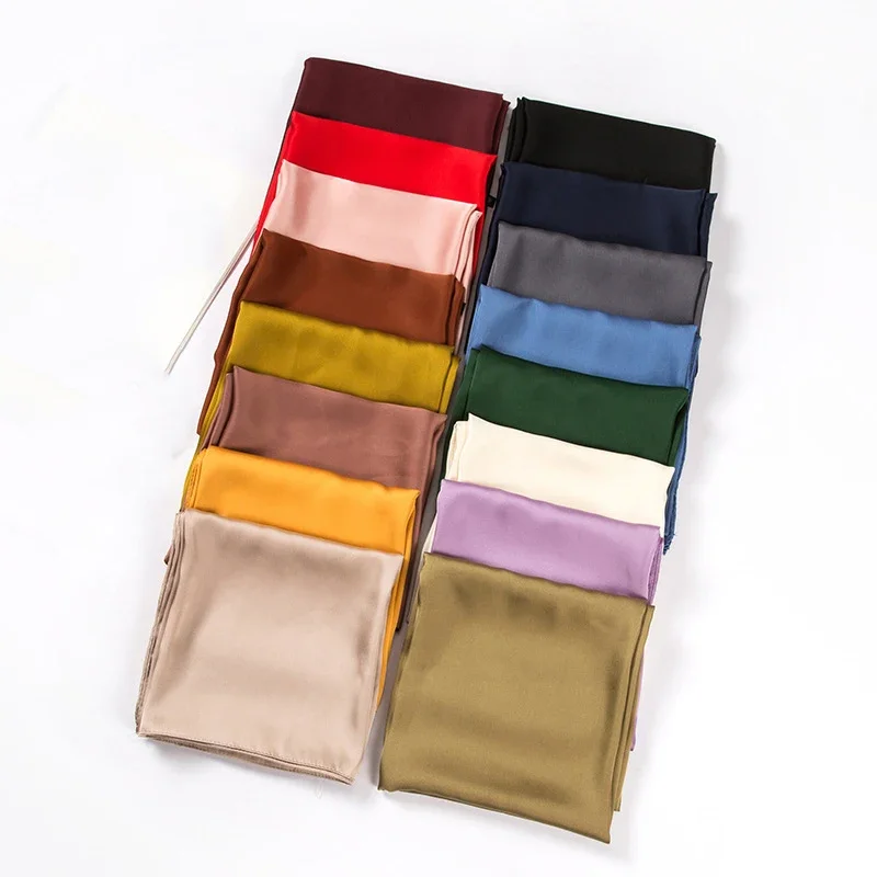 Satin Scarf Women 70cm Solid C - Ascot Neck Scarf review and price