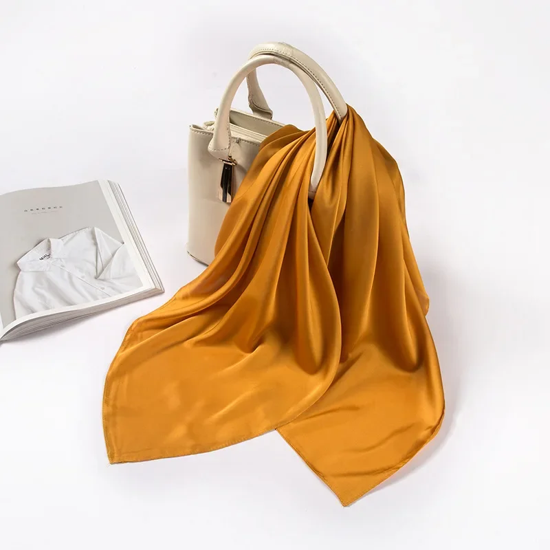 Satin Scarf Women 70cm Solid C - Ascot Neck Scarf review and price