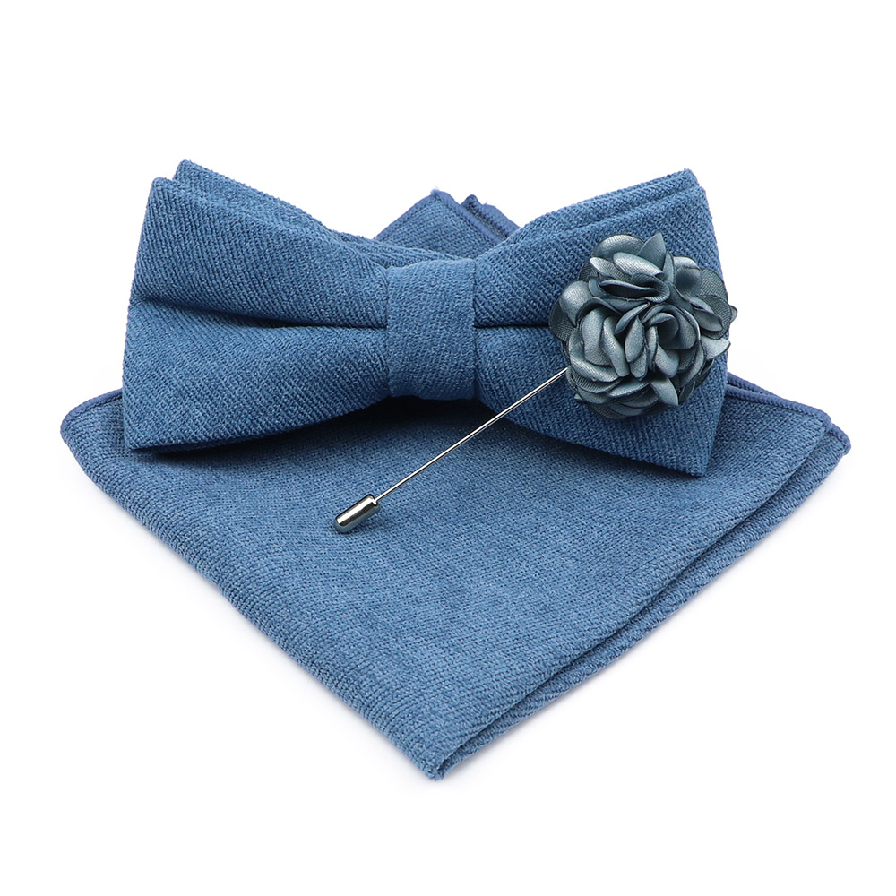 Mens Solid Color Cotton Bowtie - Handkerchief Cotton Men review and price