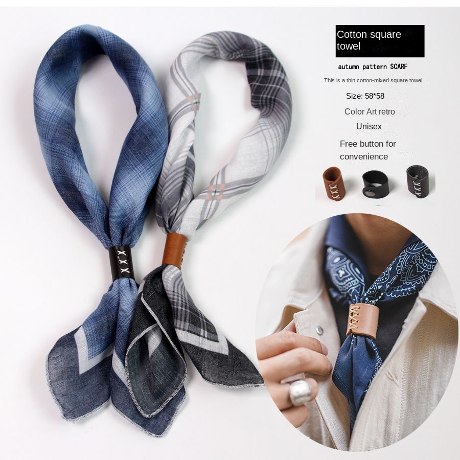 Men's Square Scarf with Button - Ascot Neck Scarf review and price