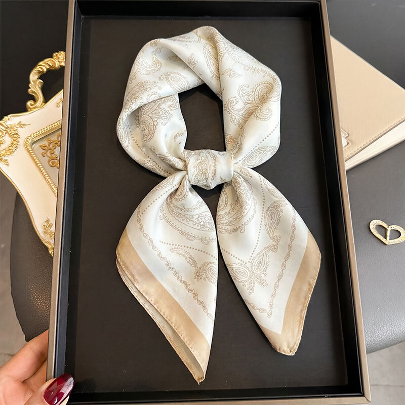 Vintage Beige Paisley Print Sq - Ascot Neck Scarf review and price