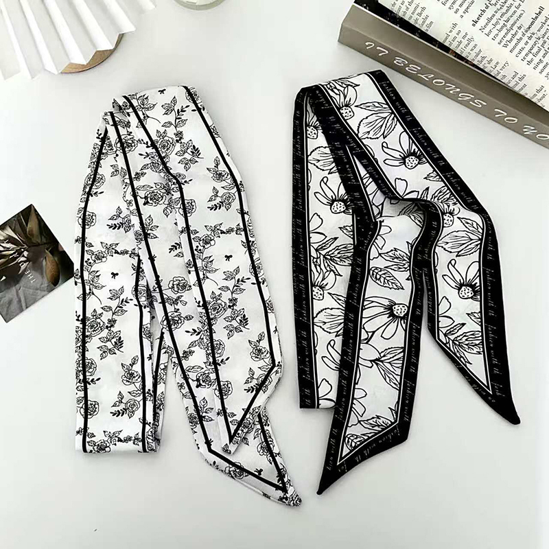 Luxury Fashion Woman Skinny Si - Silk Neck Scarf review and price