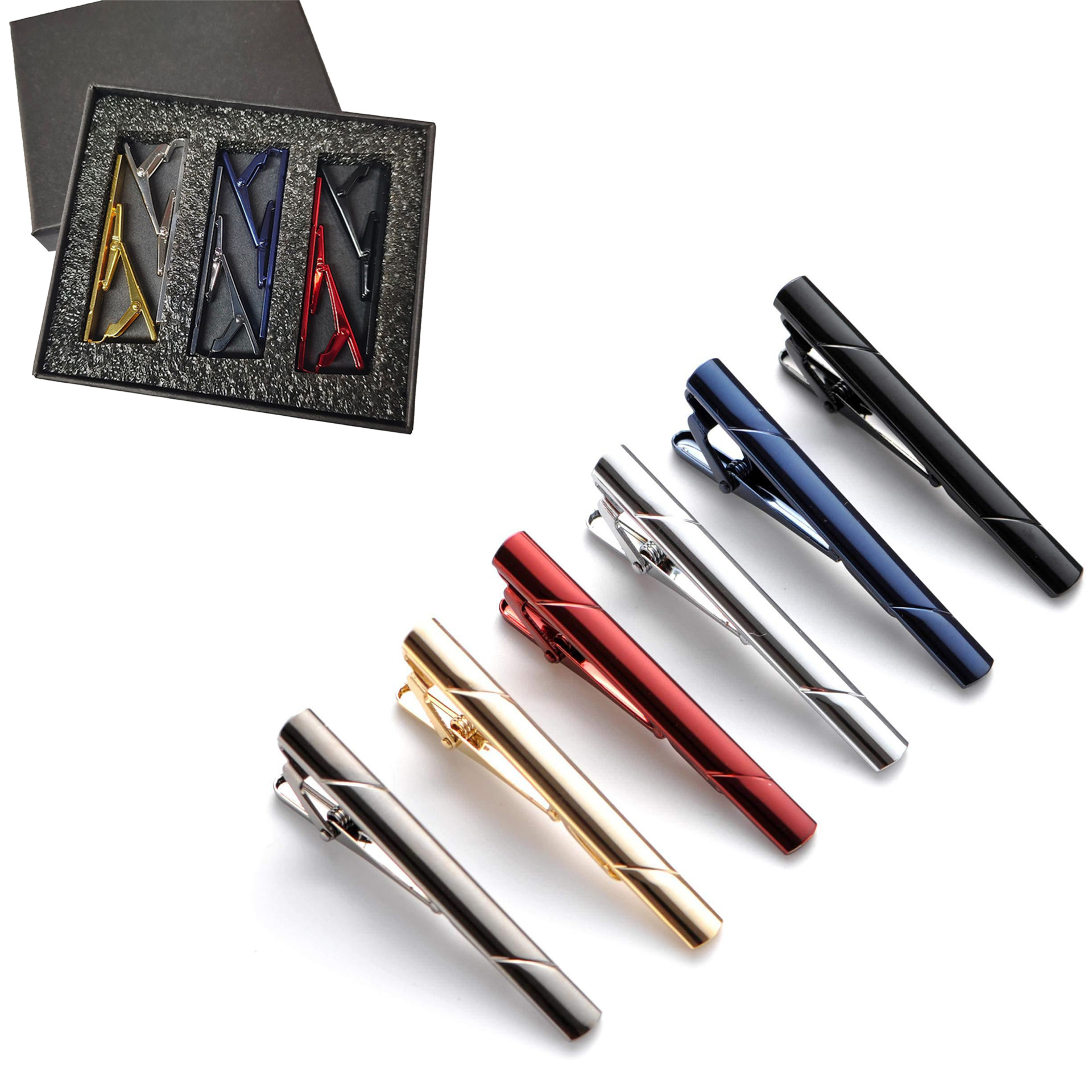 Metal Necktie Tie Clips 1/4/6  - Tie Bar Set Gift review and price