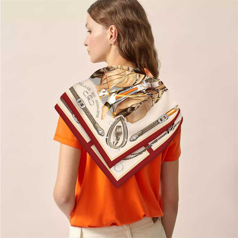 Silk Scarf Women Horse Printed - Face Scarf Mask review and price