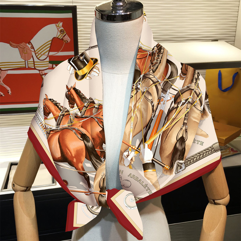 Silk Scarf Women Horse Printed - Face Scarf Mask review and price